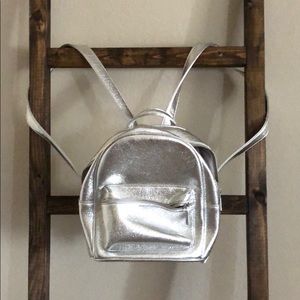Silver Mini Backpack